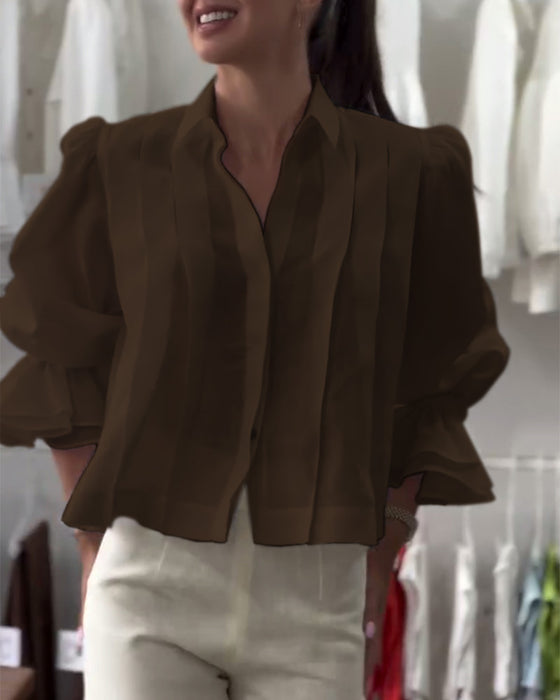 Bluse Puffärmel Rüsche