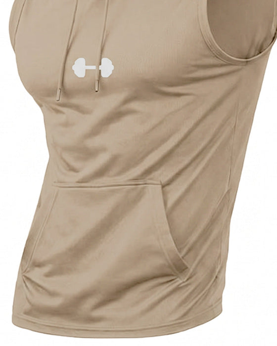 Tank Top Hoodie Sweatshirt Ärmellos Kordelzug