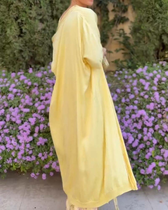 Set Ärmellos Maxi Kleid + Passender Cardigan