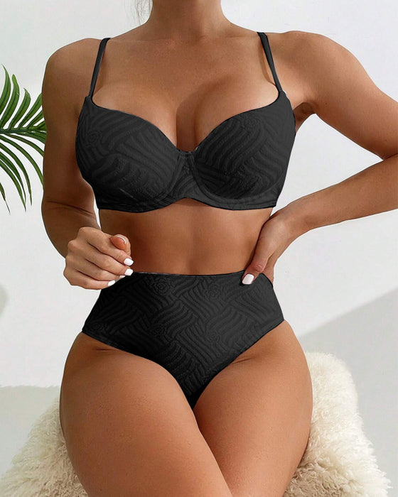 Bikini Sexy Einfarbig Push-Up