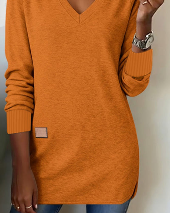 Sweatshirt Modisches mit V-Ausschnitt