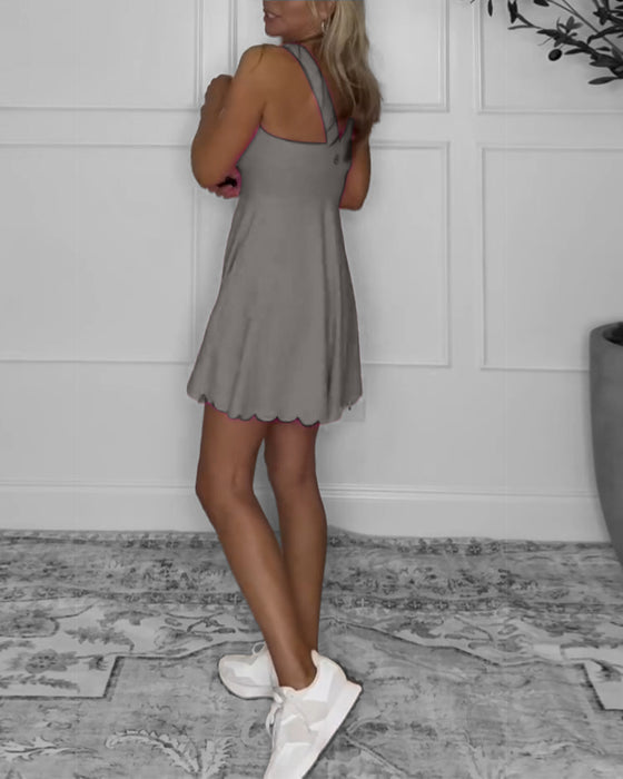Kleid Ärmellos Mode Lässig