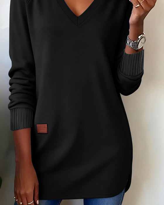 Sweatshirt Modisches mit V-Ausschnitt