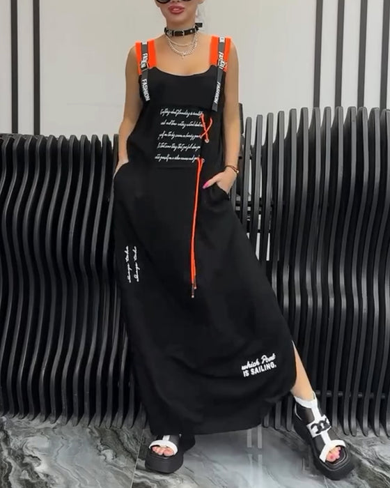 Kleid Ärmellos Personalisierter Buchstabendruck