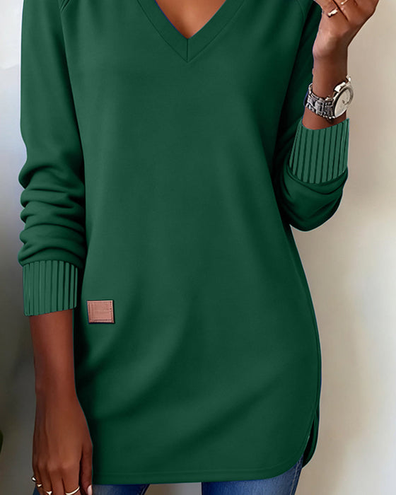 Sweatshirt Modisches mit V-Ausschnitt