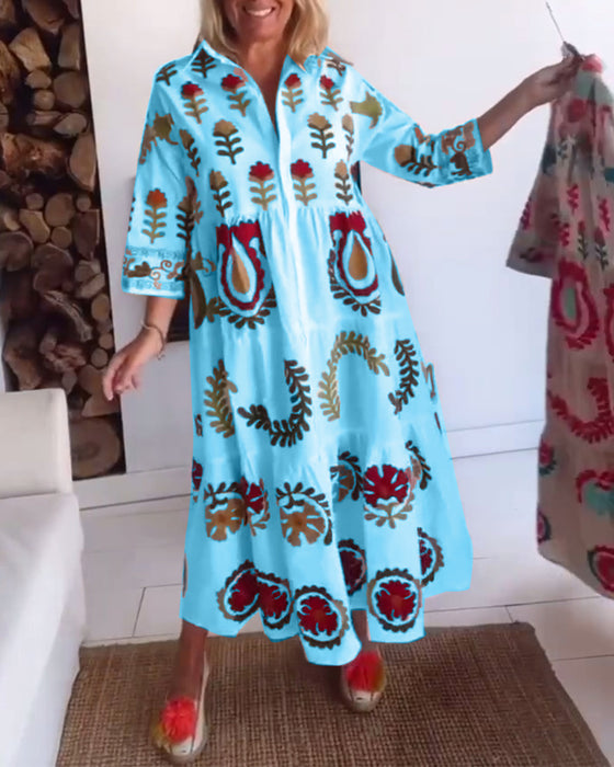 Kleid Blumen Grafischer Druck
