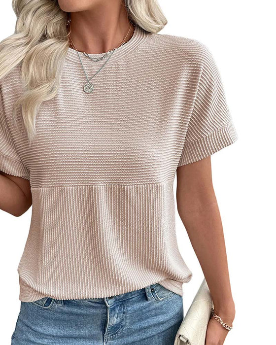 T-Shirt Gestreift Kurzarm Rundhals