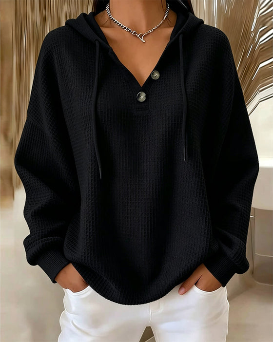 Sweatshirt Lässig Einfarbig Mit Kordelzug