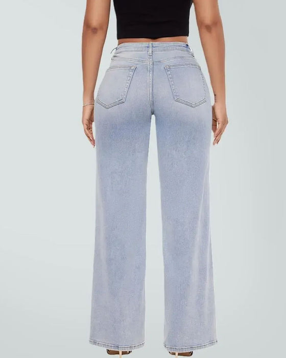 Jeans Hohe Taille Weites Bein