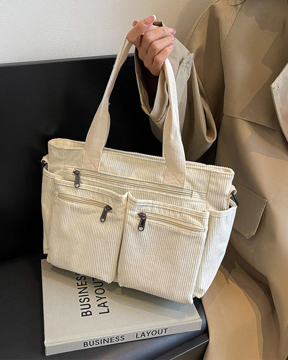 Einfarbige Cordtasche