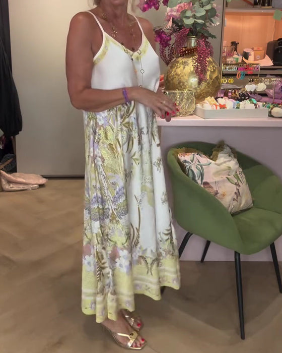 Kleid Camisole V-Ausschnitt Platzierung Print