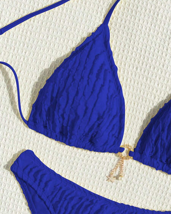 Bikini Sexy Unifarben Zweiteilig Dreieck