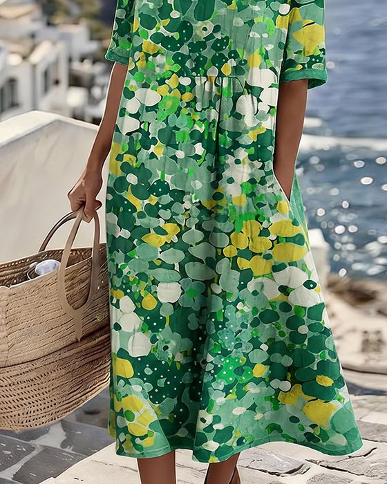 Kleid Blumenbedruckt Locker