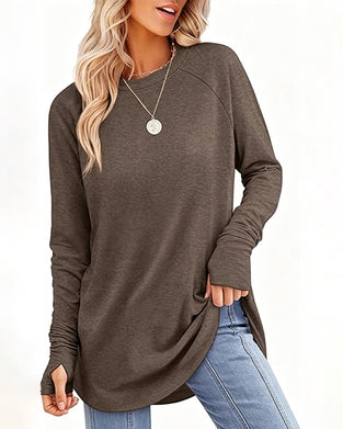 Oberteil Locker Rundhals Raglan Langarm
