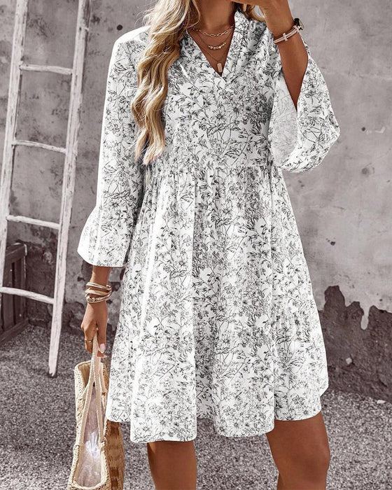 Kleid Blumig V-Ausschnitt Kuchen