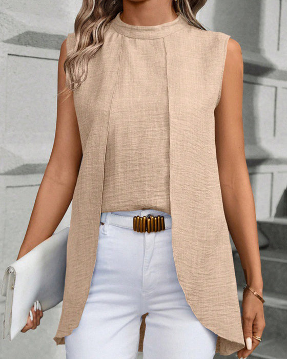 Elegantes ärmelloses Top in Unifarbe