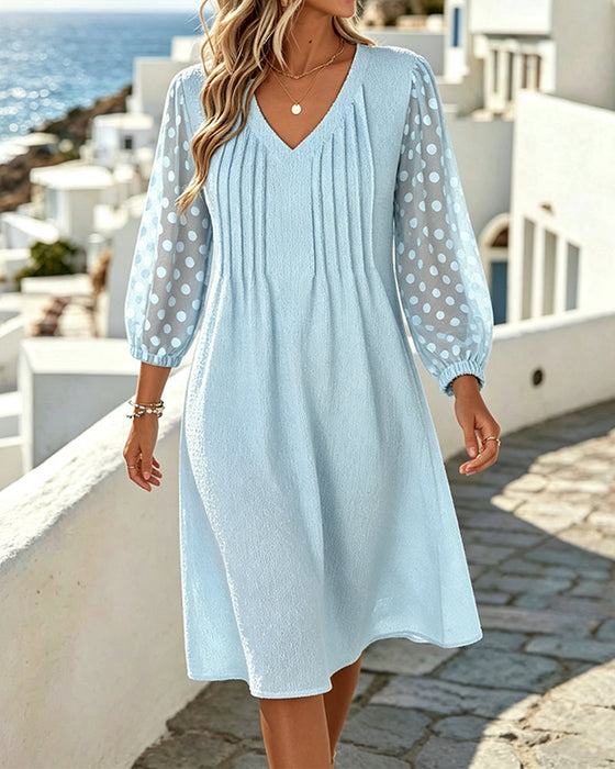 Kleid V-Ausschnitt Elegant A-Linie