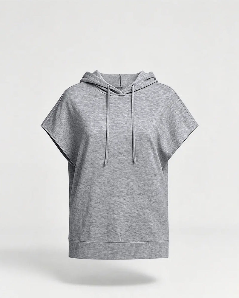 Hoodie Einfarbig Lässig Kurzarm