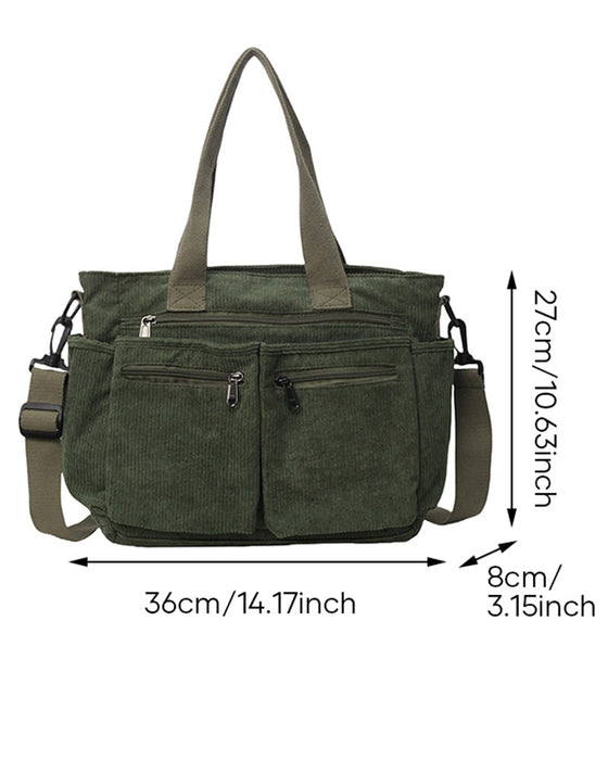 Einfarbige Cordtasche