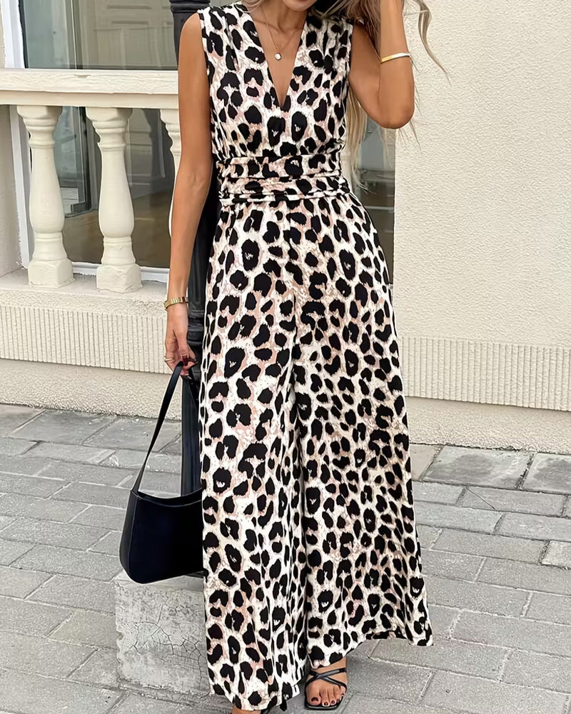 Overall Leopard Druck Ärmellos