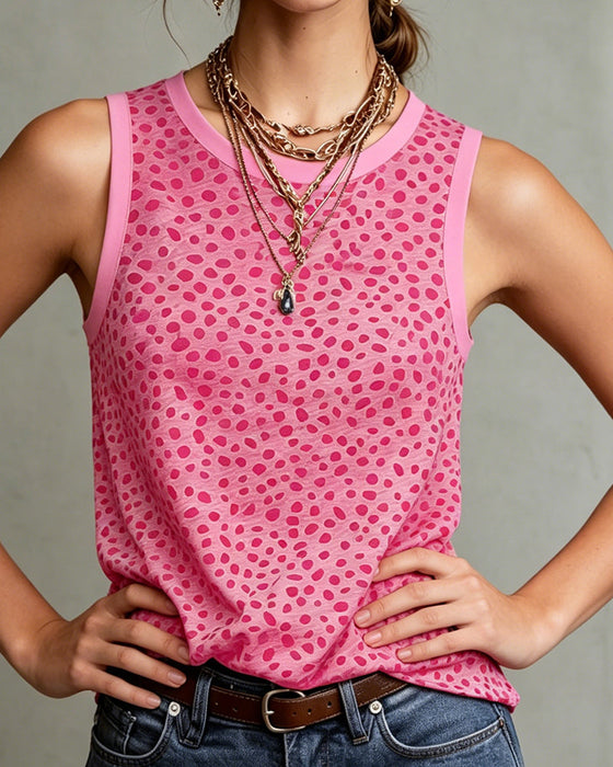 Tank Top Ärmellos Polka Dot