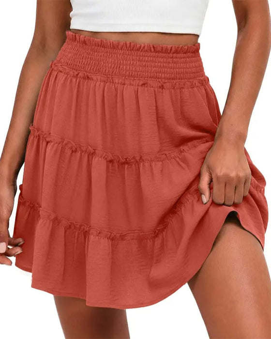 Unterteil Elastische Taille Mit Integrierten Shorts