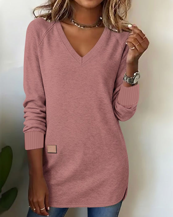 Sweatshirt Modisches mit V-Ausschnitt