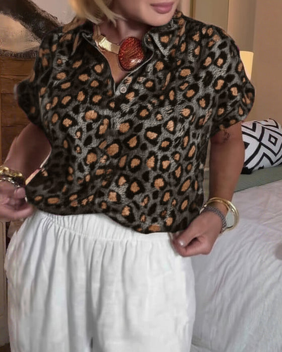 Bluse lässig Leopardenmuster