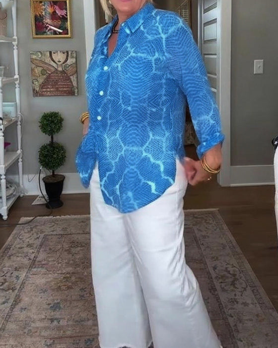 Bluse Mit Knöpft Und Strukturiert Merkmalen