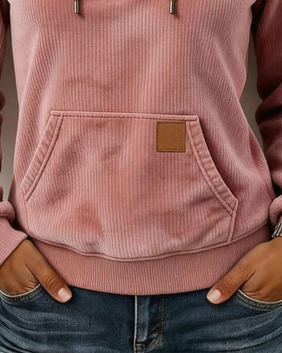 Kapuzenpullover Cord Halb Reißverschluss Mit Kapuze