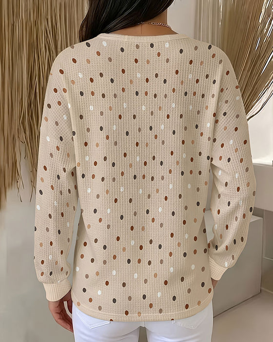 Sweatshirt Rundhals Punktiert