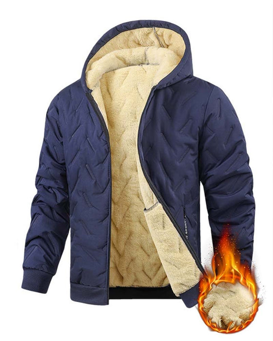 Mantel Mit Kapuze Fleece Gefüttert