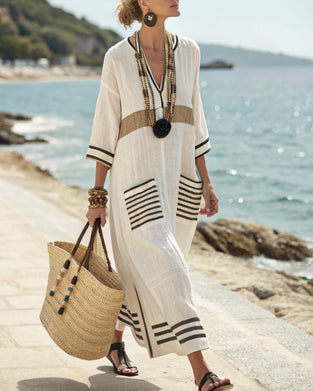 Urlaubskontrast-Loose-Kleid