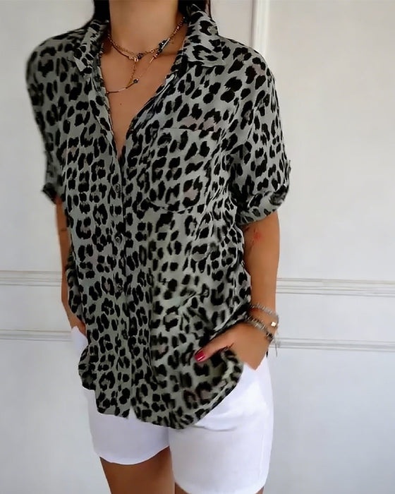 Leopardenmuster Modeblusen