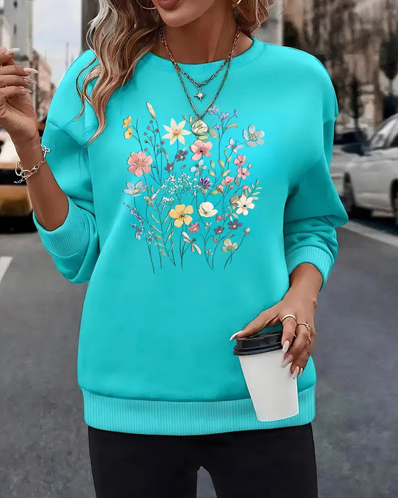 Sweatshirt langärmelig lässig bedruckt