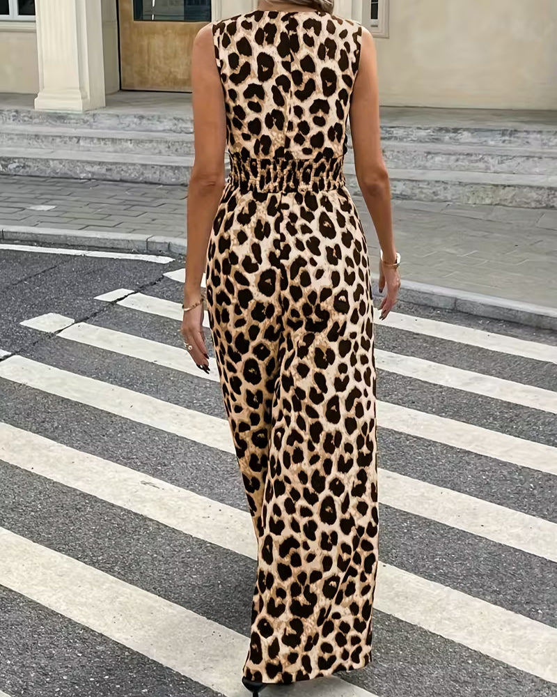 Overall Leopard Druck Ärmellos