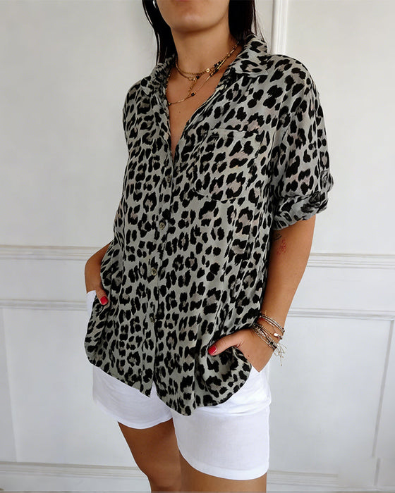 Leopardenmuster Modeblusen