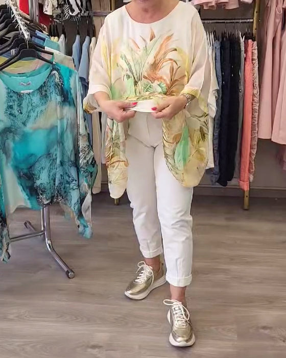 Bluse Lockere Unregelmäßiger Druck