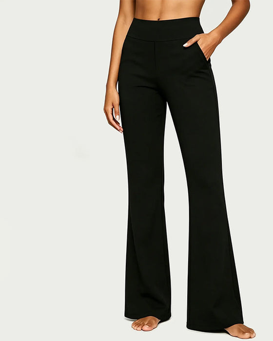 Hose Hohe Taille Casual Fleece Ausgestellte