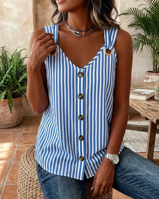 Cami Top Träger Metallring Gestreift