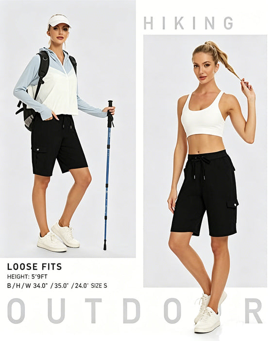 Damen Shorts Schnelltrocknende Cargoshorts Mit Taschen