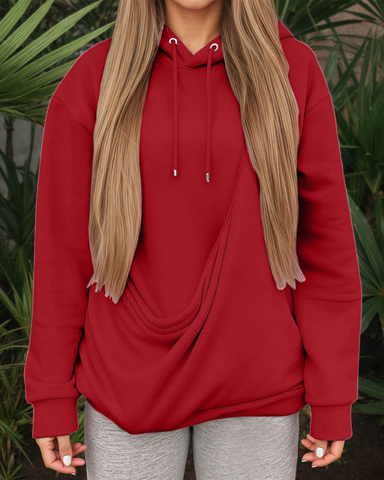 Hoodie Große Tasche Einfarbig