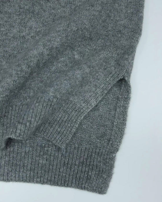 Pullover Rundhals Seite Schlitz
