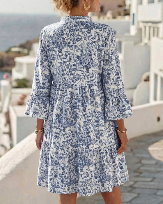 Kleid Blumig V-Ausschnitt Kuchen