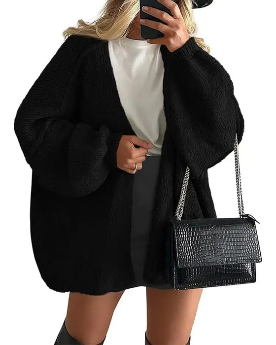 Mantel Einfarbig Locker Pullover