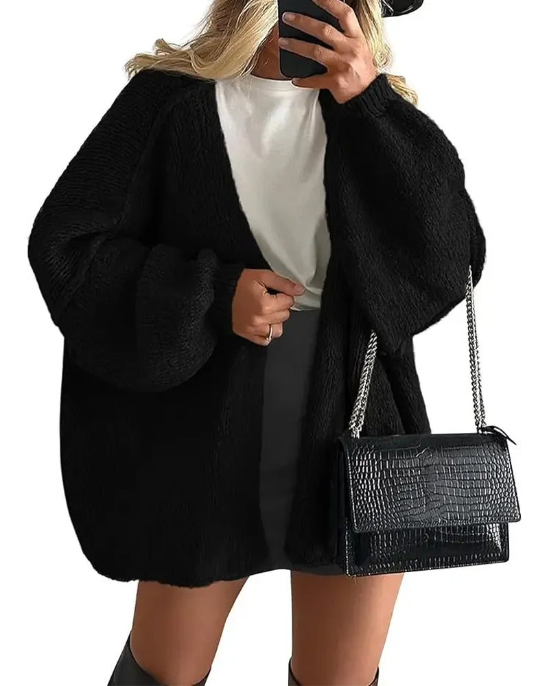 Mantel Einfarbig Locker Pullover