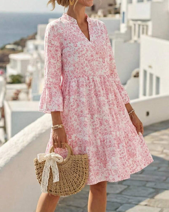 Kleid Blumig V-Ausschnitt Kuchen