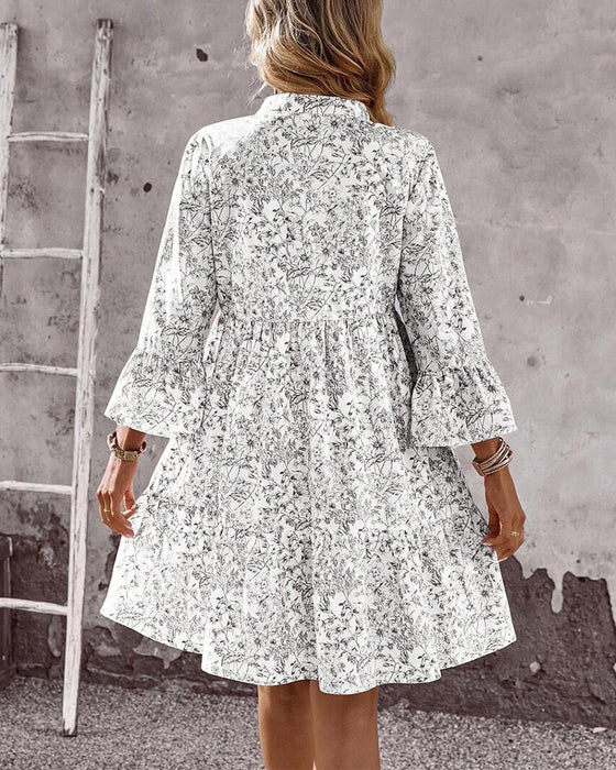 Kleid Blumig V-Ausschnitt Kuchen