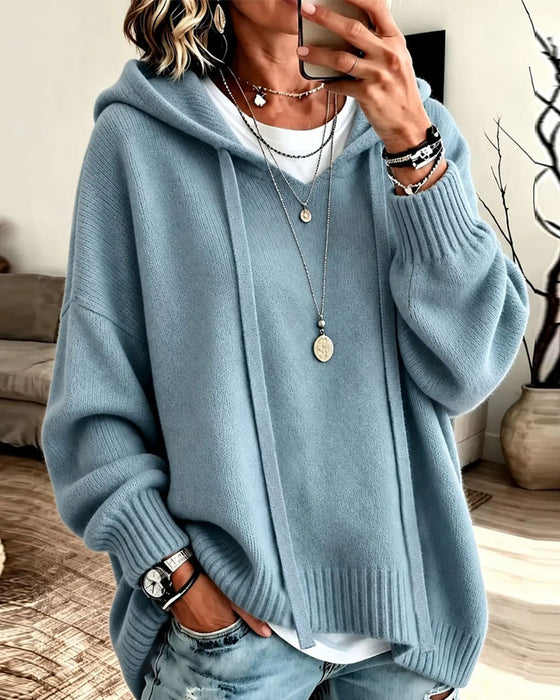 Pullover Mit Kapuze Kordelzug Drop Schulter Locker