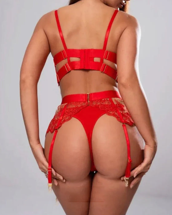 Unterwäsche Bestickt Sexy Fünfteilig